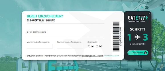 Gate 777 Casino Registrierung