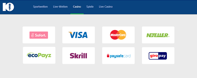 10Bet Casino Zahlungsmethoden