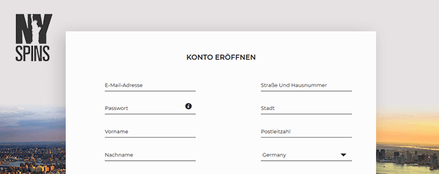 NYspins Casino Registrierung