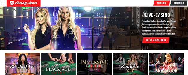 Vegas Hero Casino Live Spiele