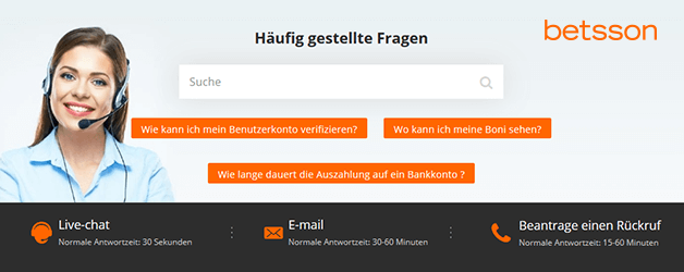 Betsson Casino Support