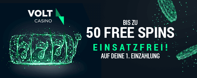 Volt Casino Bonus - Bis zu 50 Freispiele für die erste Einzahlung