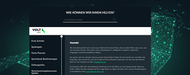 Volt Casino Kundenservice - Deutschsprachiger Live Chat rund um die Uhr