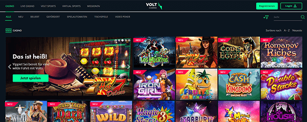 Volt Casino Spieleangebot - Für jeden Geschmack etwas dabei