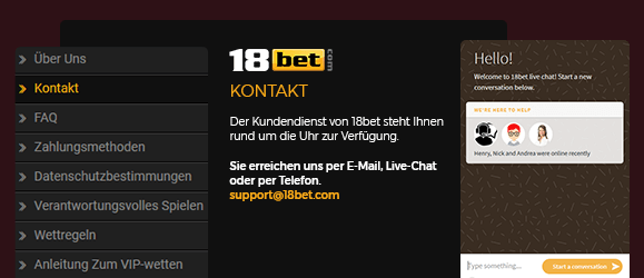 18bet Casino Support