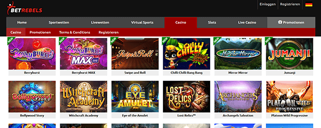 Betrebels Casino Games