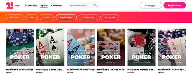 21.com Casino Livespiele