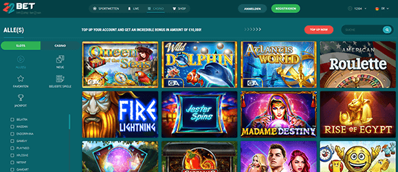 22bet Casino Spiele