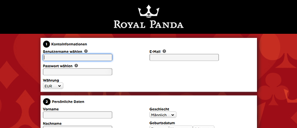 Royal Panda Casino Registrierung