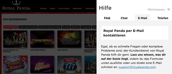 Royal Panda Casino Kundensupport