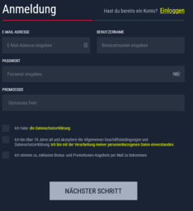 Rabona Casino Registrierung