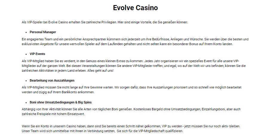 evolve VIP