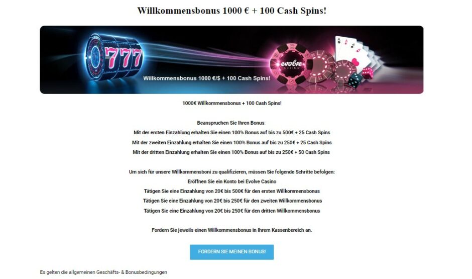 Evolve Casino Test | Casinoanbieter seriös? » Echte Erfahrungen