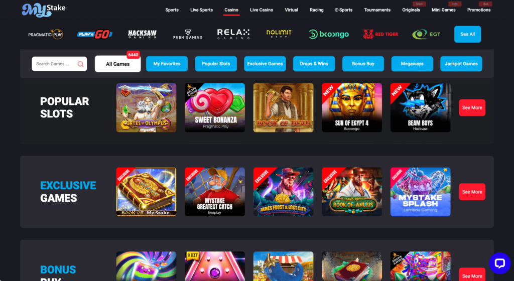 MyStake.com Online-Casinospiele