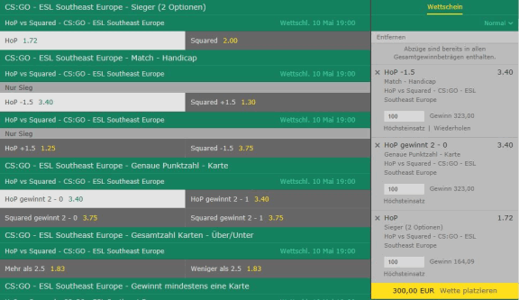 CS:GO Esport Wetten online