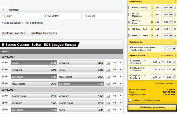 Interwetten CS:GO Wetten