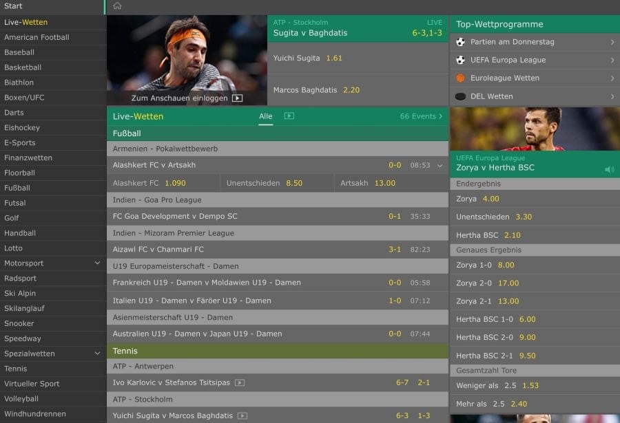 bet365 Testsieger Hauptsportarten