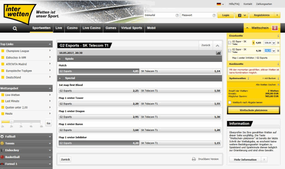 Interwetten LOL Wetten