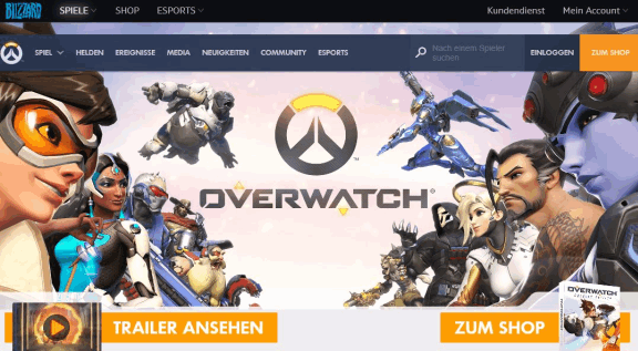 Blizzard battle.net Homepage Overwatch