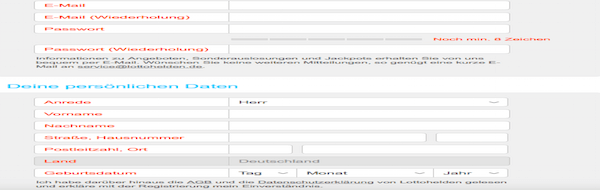 Anmeldeformular Lottohelden