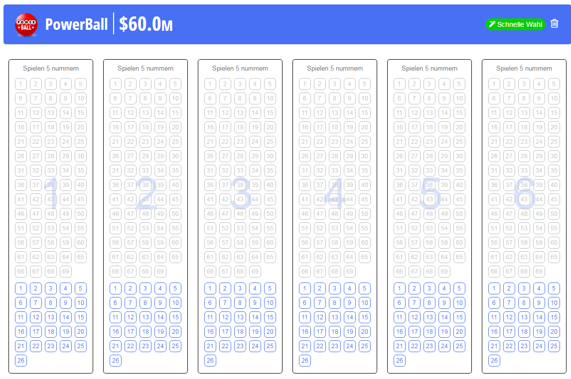 Powerball Lottoschein bei Jackpot.com