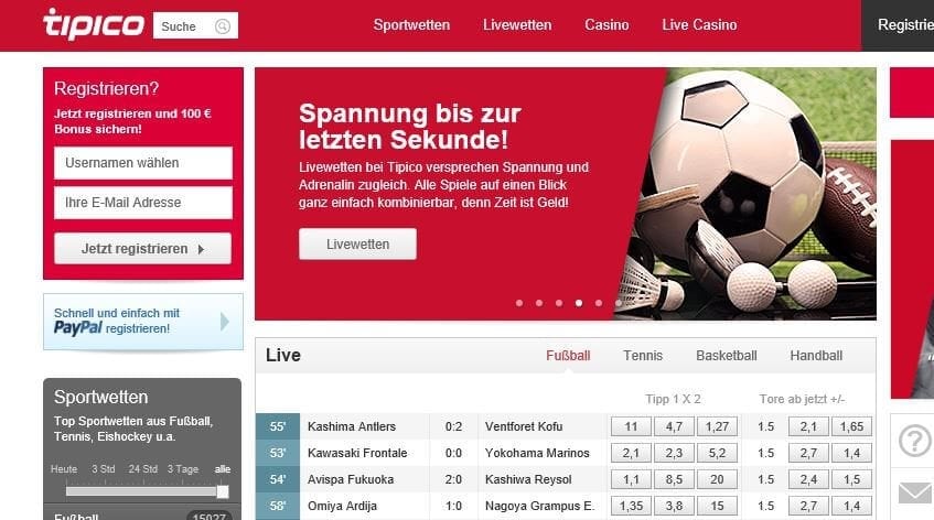 Konto-Eröffnung mit persönlichem PayPal-Account bei Tipico Poker