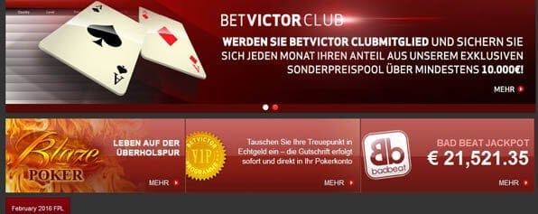 Pokerangebot bei BetVictor