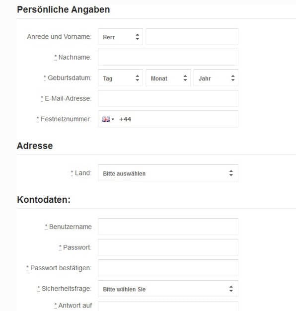 Registrierung bei BetVictor