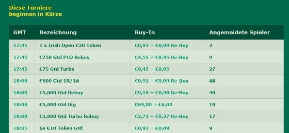 Turnieroptionen auf bet365 Poker