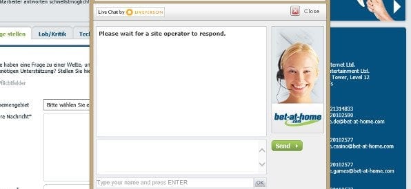 bet-at-home Live-Chat auf bet-at-home.com