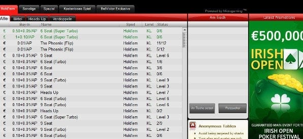 BetVictor Poker Software für Windows