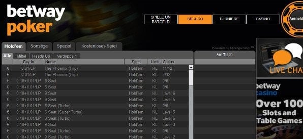 Betway Poker Software für Windows