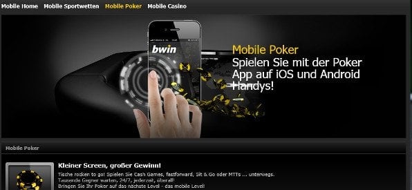 Mobile App Angebot auf bwin.com
