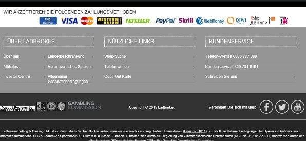 Ladbrokes Poker Lizenzen & Zertifikate auf ladbrokes.com