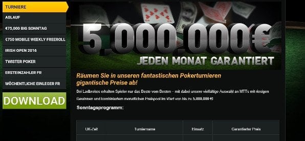 Ladbrokes Turnieroptionen auf ladbrokes.com