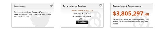 Jackpotsumme auf Party Poker