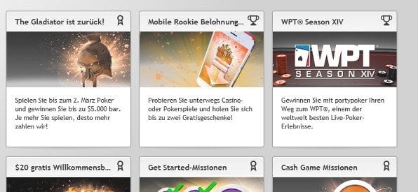 Aktuelle Aktionen auf Party Poker
