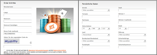 So beginnt die Kontoeröffnung bei PartyPoker
