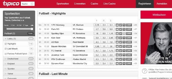 Tipico Sportwetten Programm Tipico Sportwetten Programm