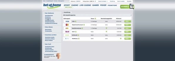 Die Bet-at-home Auszahlung: sicher und unkompliziert