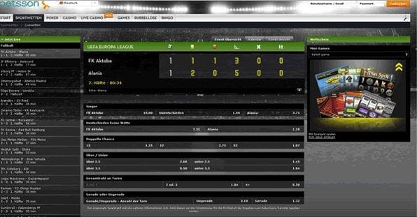 Im Livecenter von betsson liegt der Fokus aus den großen Sportarten