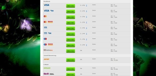 Mobilebet bietet einige Zahlungsmethoden wie beispielsweise Ukash und Skrill