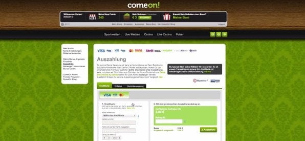 Die Auszahlung bei Comeon: Komplett Gebührenfrei und unkompliziert