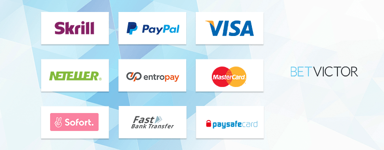 Betvictor bietet eine Vielzahl an Zahlungsmöglichkeiten wir beispielsweise PayPal