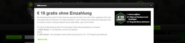 Neue Kunden erhalten 10€ als Willkommensgeschenk