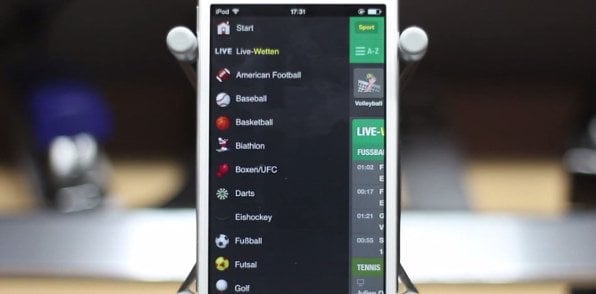 Die Mobile App verfügt über das gesamte Wettangebot des Anbieters
