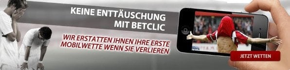 Bis zu 10€ gehen Sie bei der ersten Mobilwette kein Risiko ein