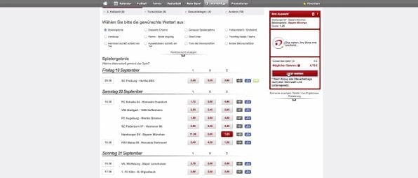 Beispielhafte Bundesligawette bei betclic