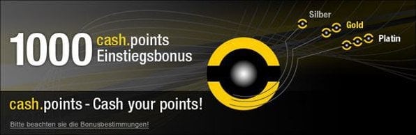 Ab 20.000 cash points erhalten steht ein 50% Bonus zur Verfügung