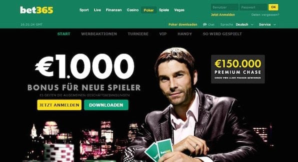 Top Pokerarena mit hoher Beteiligung und einem Einzahlungsbonus von bis zu 1.000 Euro